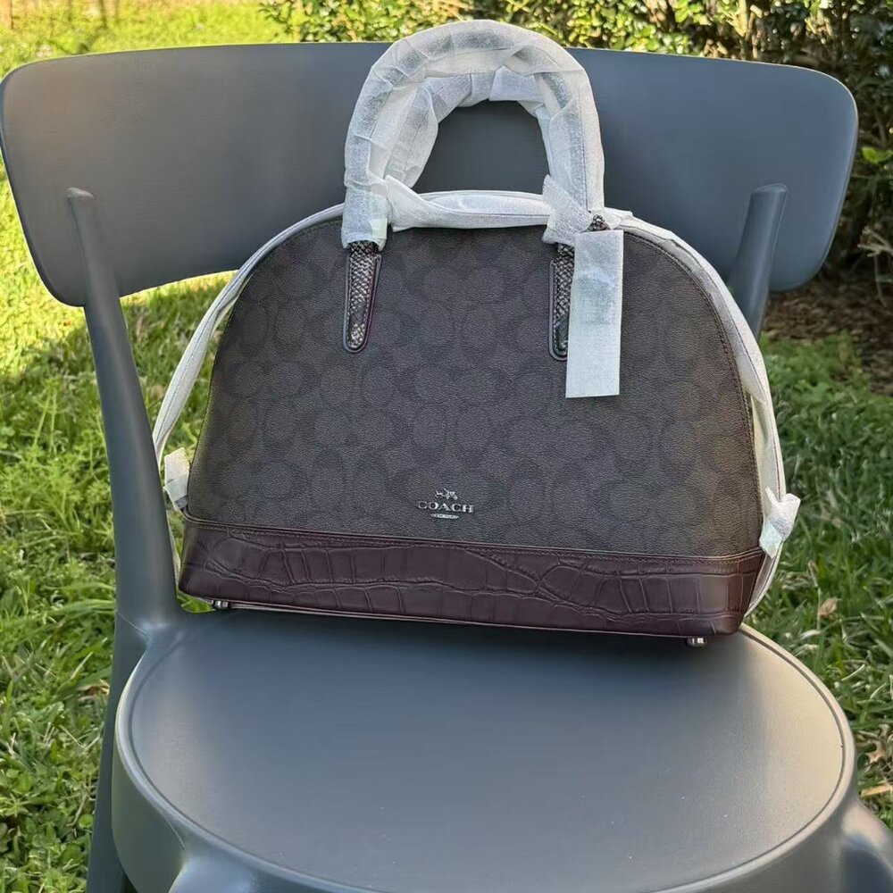 Coach Signature with Eotic Mix Sierra Satchel Bag